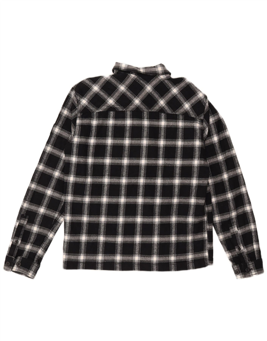 Jack & Jones Mens Comfort Fit Flannel Shirt Medium Black Check Cotton
