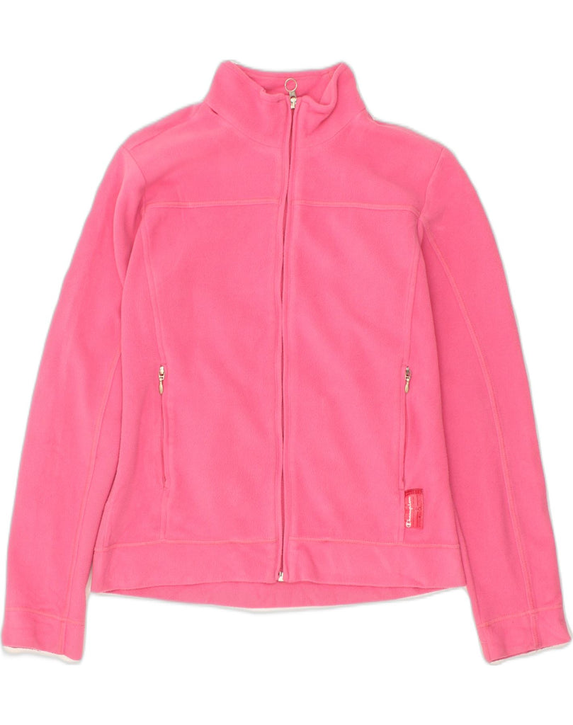 CHAMPION Womens Fleece Jacket UK 12 Medium Pink Polyester | Vintage Champion | Thrift | Second-Hand Champion | Used Clothing | Messina Hembry 