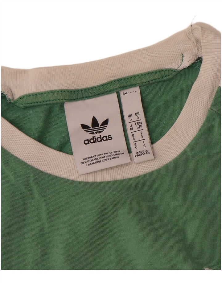Adidas Mens T-Shirt Top Small Green Cotton