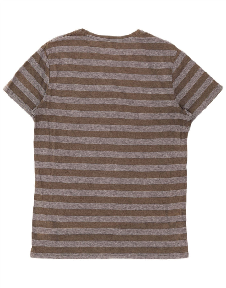 Mossimo Mens T-Shirt Top Large Khaki Striped