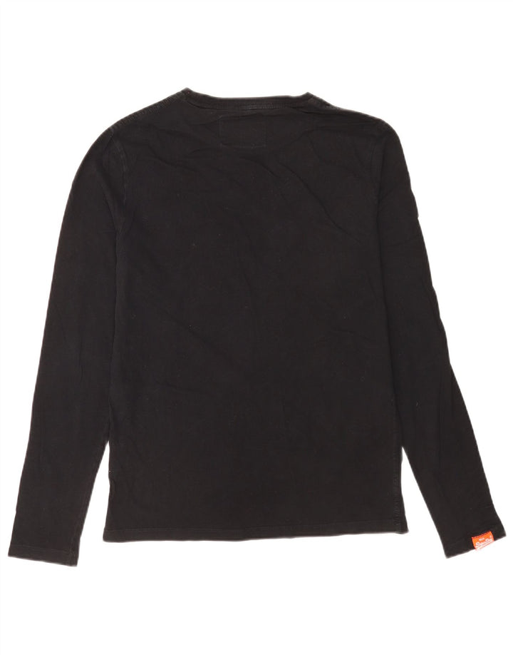 Superdry Mens Top Long Sleeve Medium Black Cotton