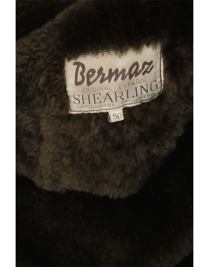 Vintage Womens Shearling Shearling Coat IT 50 XL Brown Shearling