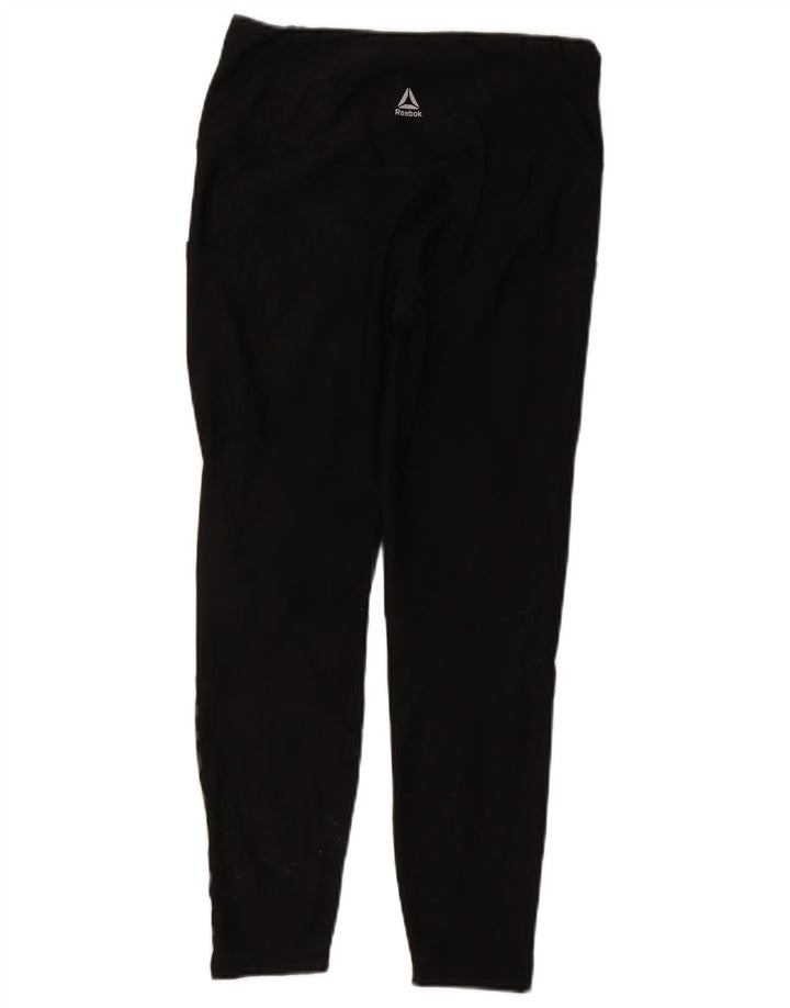 Reebok Womens Graphic Leggings UK 12 Medium Black
