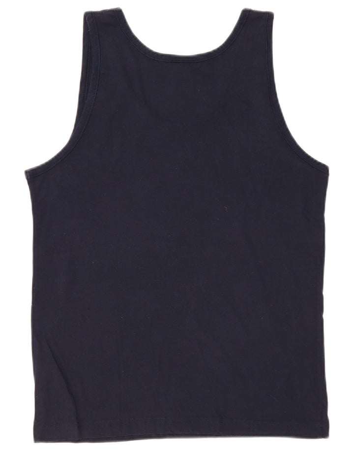 Champion Mens Graphic Vest Top Small Navy Blue Cotton