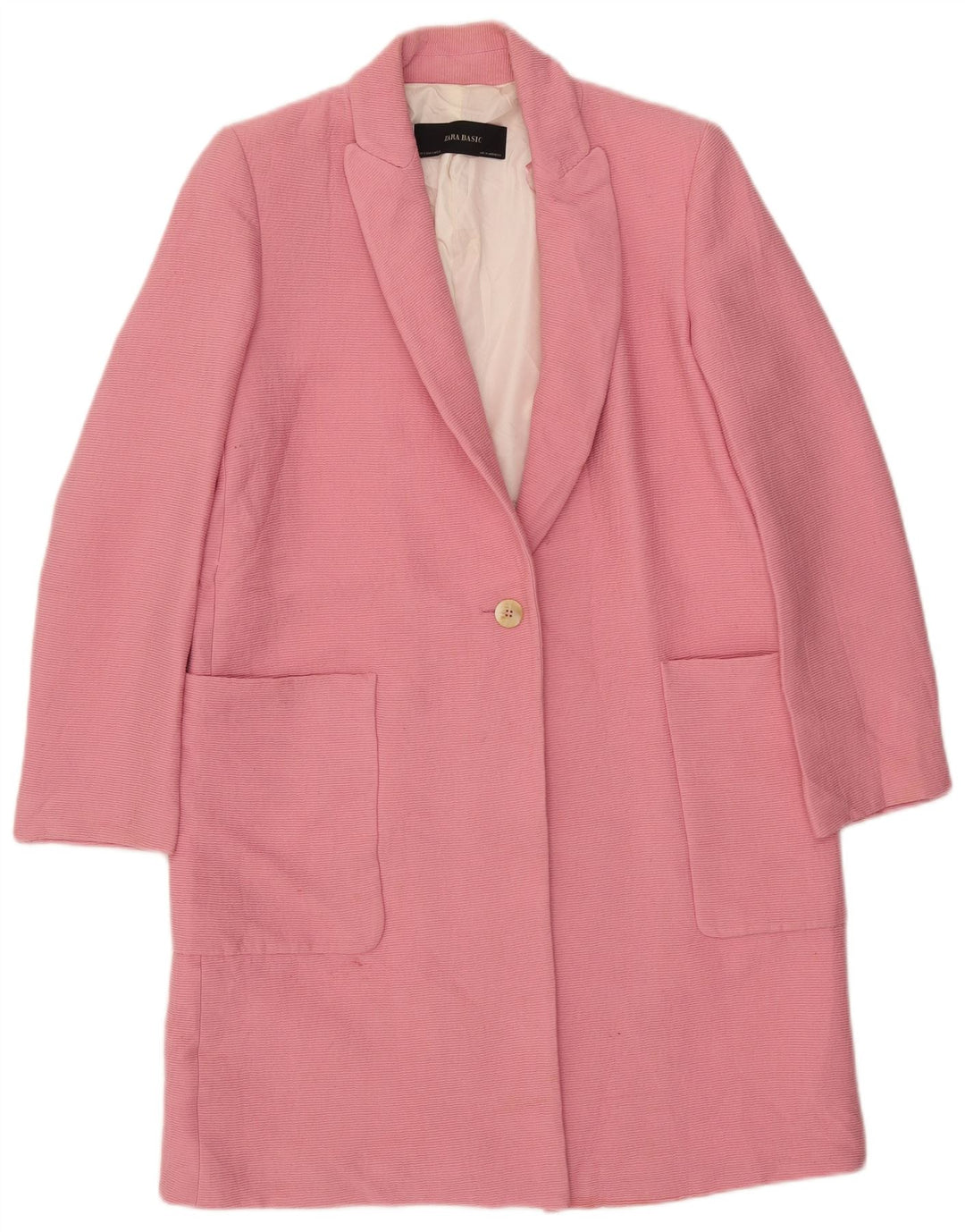Zara Womens Overcoat UK 10 Small Pink Viscose
