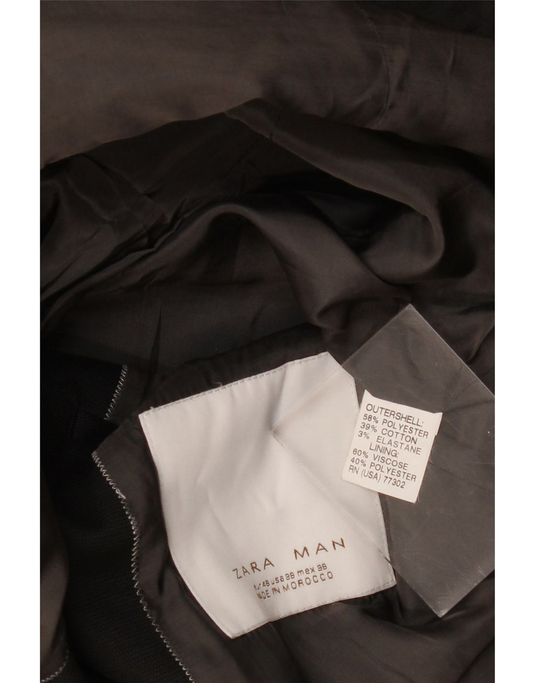 ZARA Mens 2 Button Blazer Jacket EU 48 Medium Black Polyester