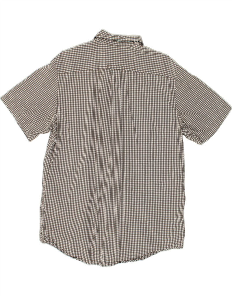 EDDIE BAUER Mens Short Sleeve Shirt Large Grey Check Cotton | Vintage Eddie Bauer | Thrift | Second-Hand Eddie Bauer | Used Clothing | Messina Hembry 
