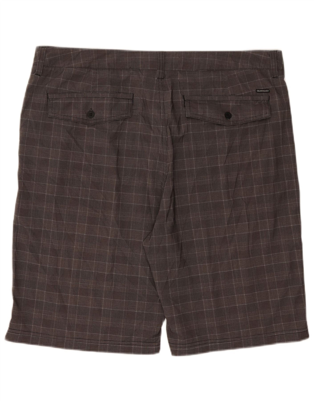 Quiksilver Mens Chino Shorts W38 XL Grey Houndstooth Polyester