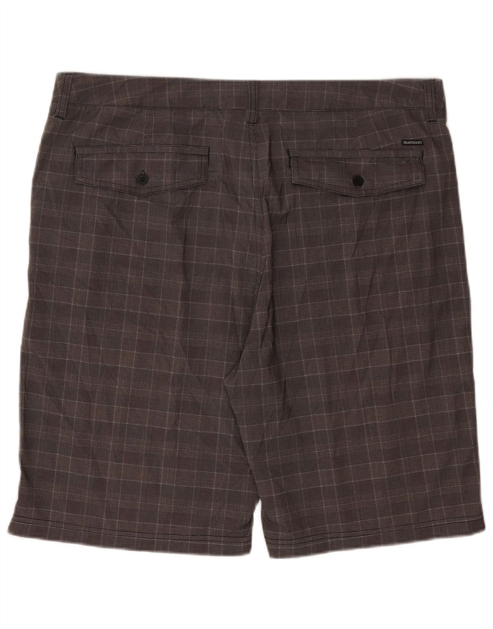 Quiksilver Mens Chino Shorts W38 XL Grey Houndstooth Polyester