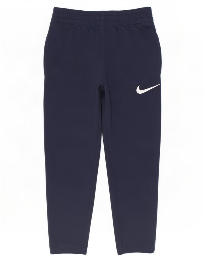 Nike Boys Tracksuit Trousers 4-5 Years Small Navy Blue Colourblock