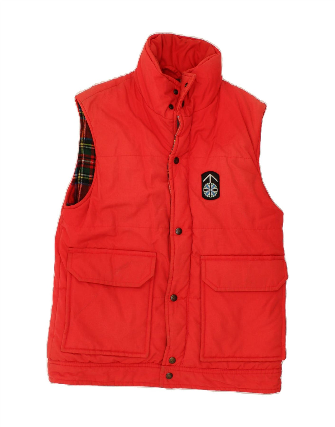 VINTAGE Mens Padded Gilet UK 36 Small Red Cotton Vintage Vintage and Second-Hand Vintage from Messina Hembry 