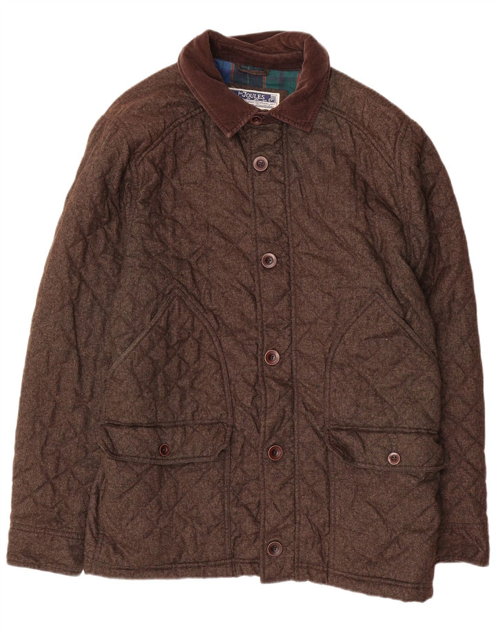 Joules Mens Quilted Jacket UK 42 XL Brown Polyester