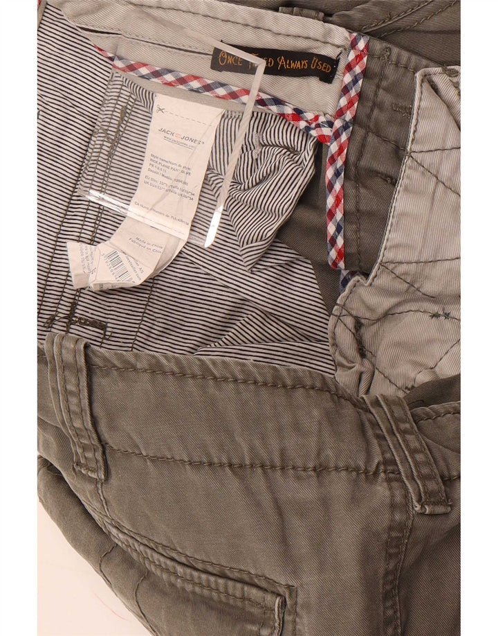 Jack & Jones Mens Joggers Cargo Trousers W33 L34 Grey Cotton