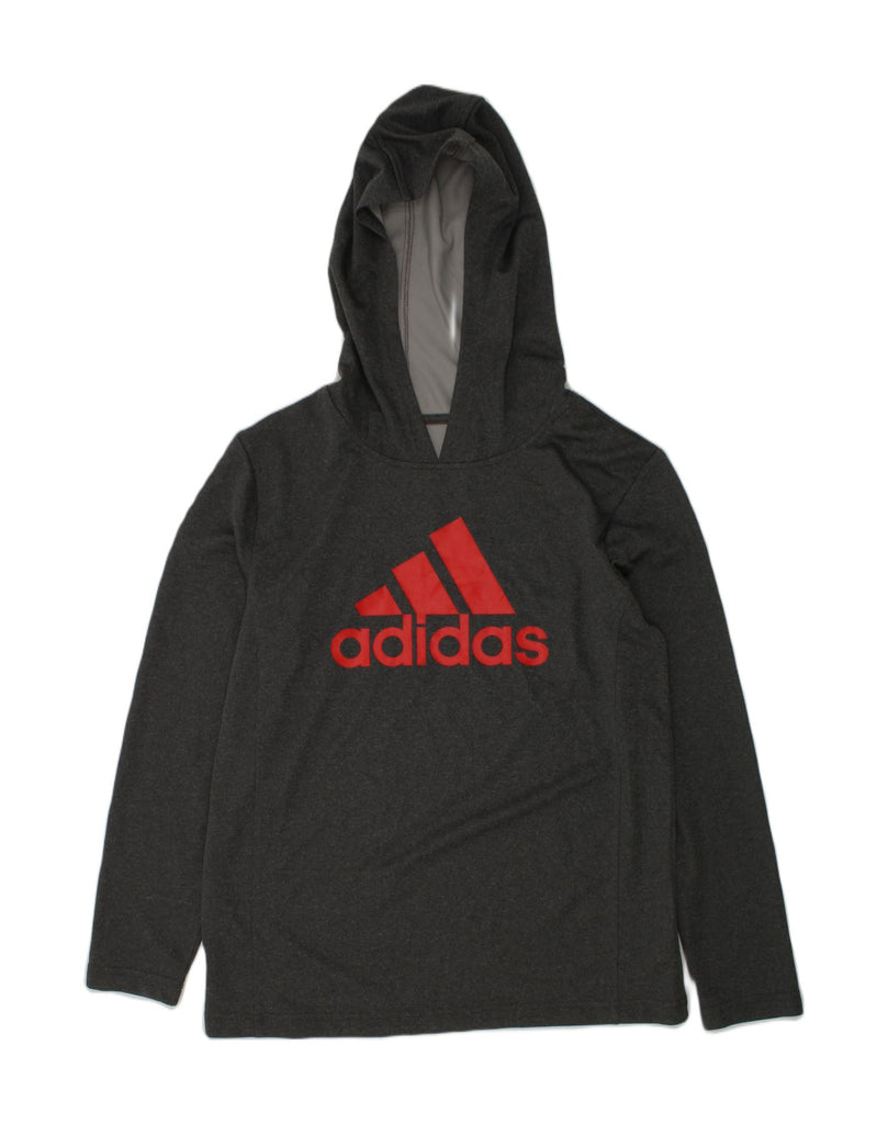 ADIDAS Boys Hooded Graphic Top Long Sleeve 10-11 Years Medium  Grey | Vintage Adidas | Thrift | Second-Hand Adidas | Used Clothing | Messina Hembry 