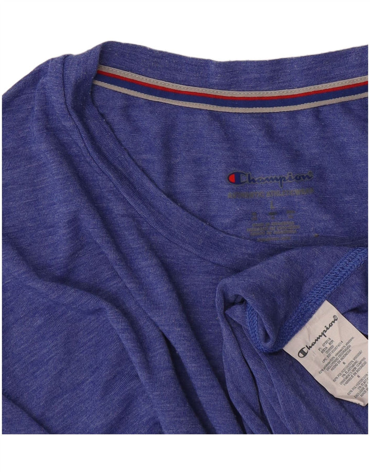 Champion Mens T-Shirt Top Large Blue Flecked Polyester