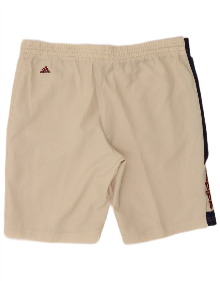 Adidas Mens Graphic Sport Shorts XL  Beige Colourblock Polyester