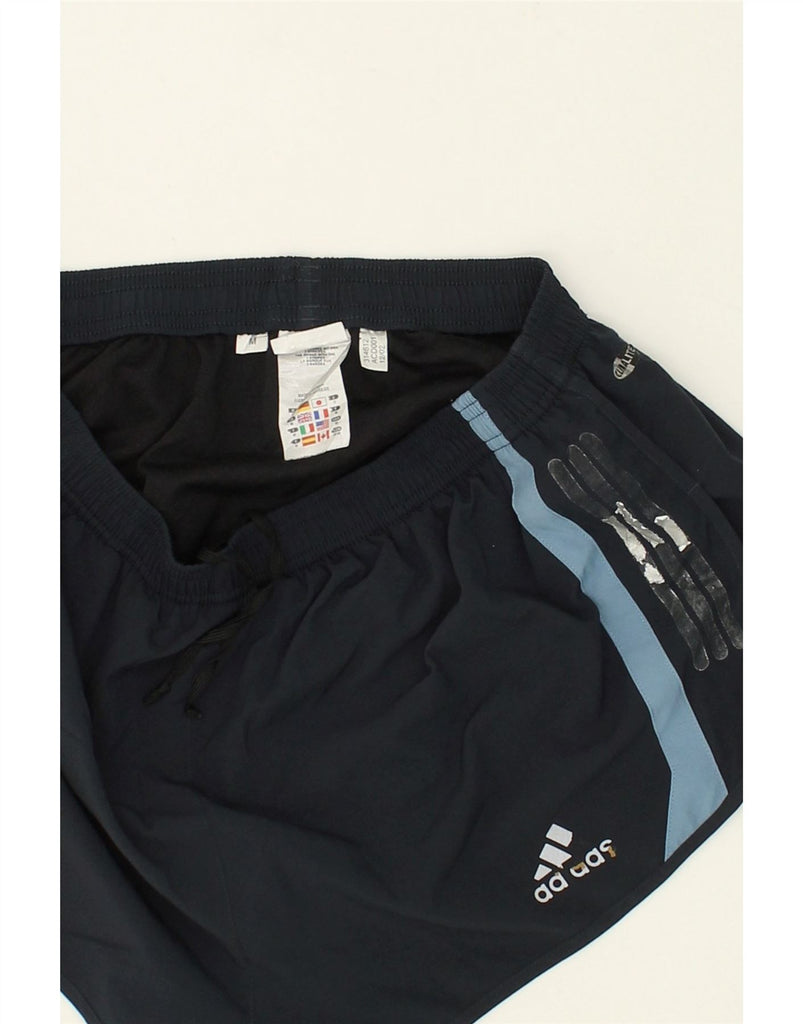 ADIDAS Womens Climalite Sport Shorts UK 12 Medium Black Colourblock | Vintage Adidas | Thrift | Second-Hand Adidas | Used Clothing | Messina Hembry 