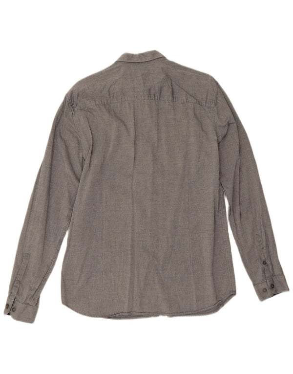 Jack & Jones Mens Premium Shirt Size 42 Large Grey Pinstripe Cotton