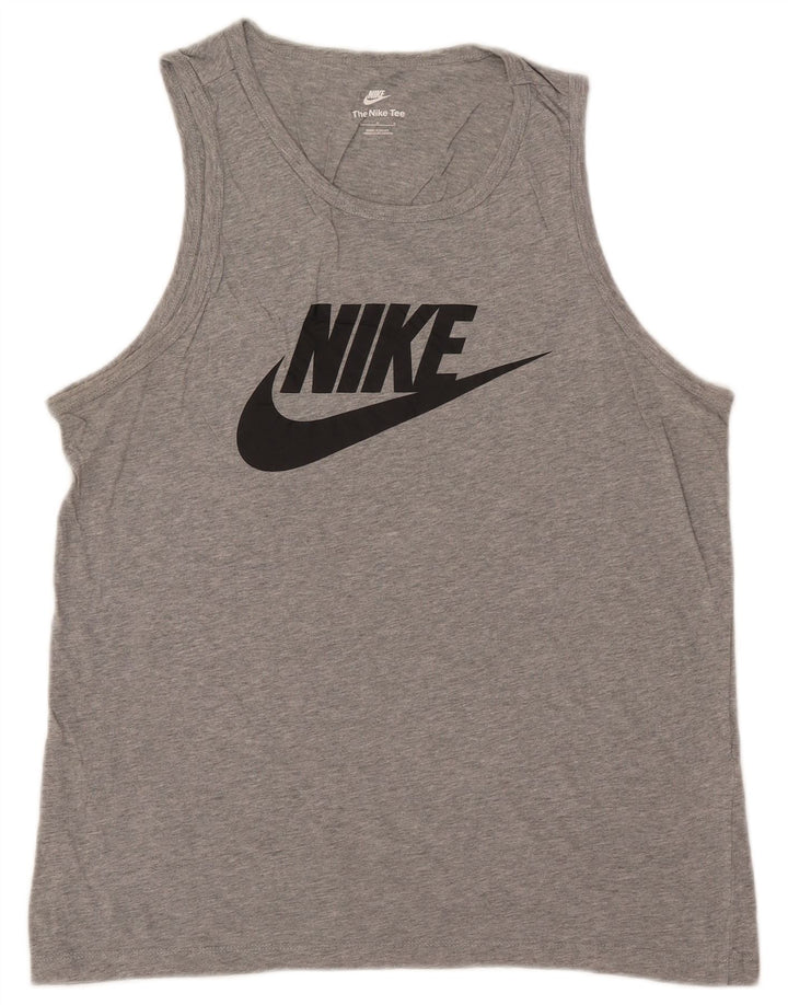 Nike Mens Graphic Vest Top Large Grey Flecked Cotton