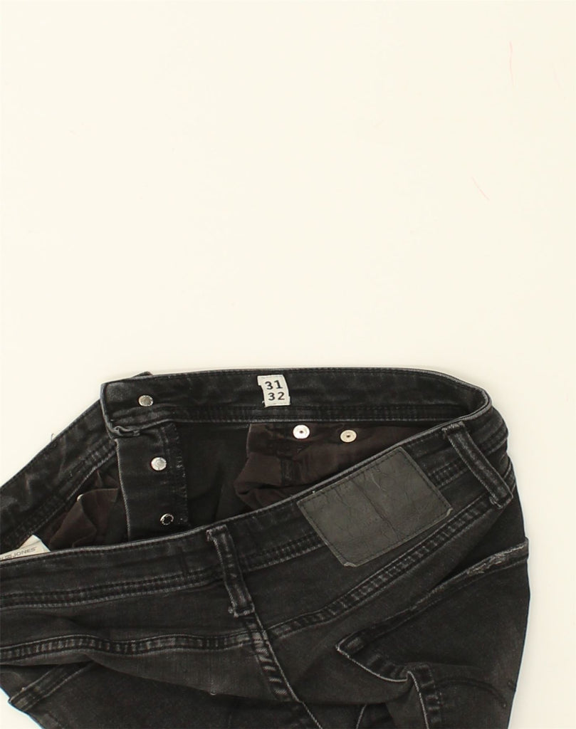 JACK & JONES Mens Distressed Slim Jeans W31 L29  Black Cotton | Vintage Jack & Jones | Thrift | Second-Hand Jack & Jones | Used Clothing | Messina Hembry 