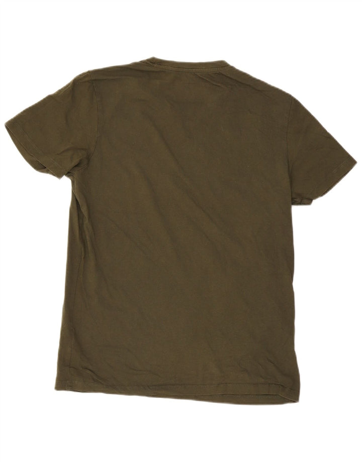 Jack & Jones Mens Graphic T-Shirt Top Medium Khaki Cotton