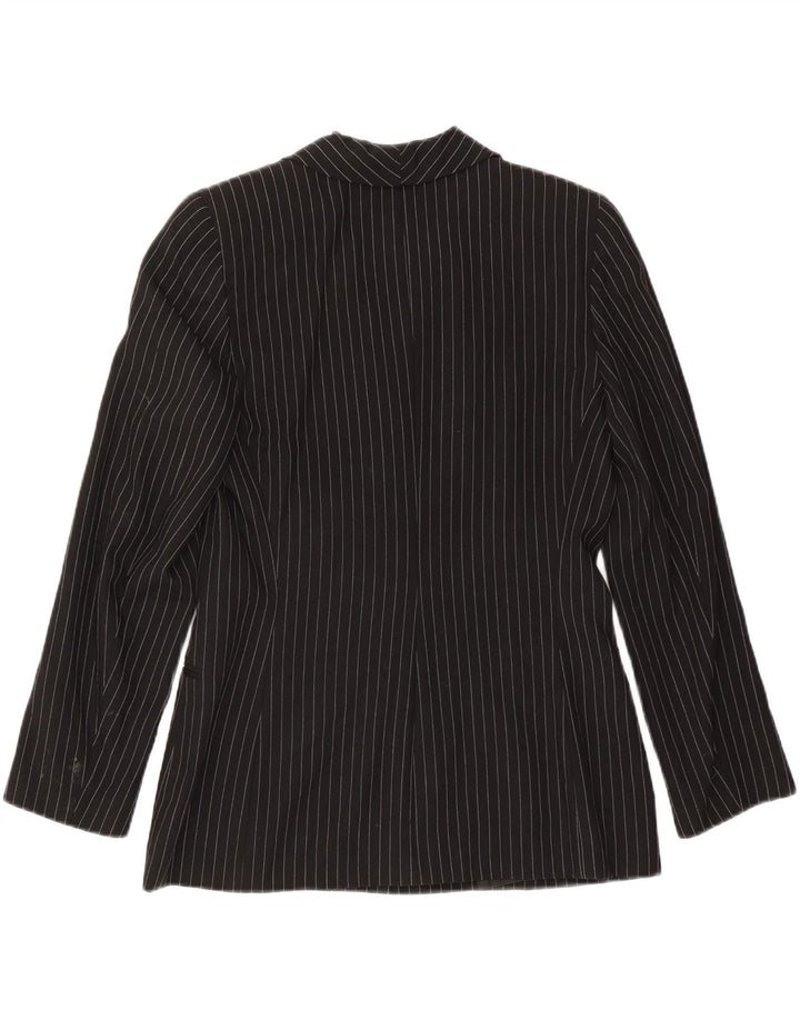 RENATO BALESTRA Womens 3 Button Blazer Jacket IT 46 Large Black Pinstripe