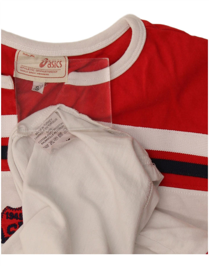 Asics Mens Graphic T-Shirt Top Small White Colourblock Cotton