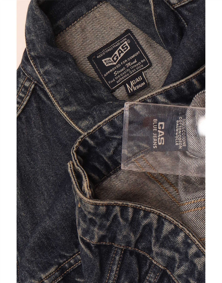 Gas Womens Crop Denim Jacket UK 12 Medium Blue Cotton