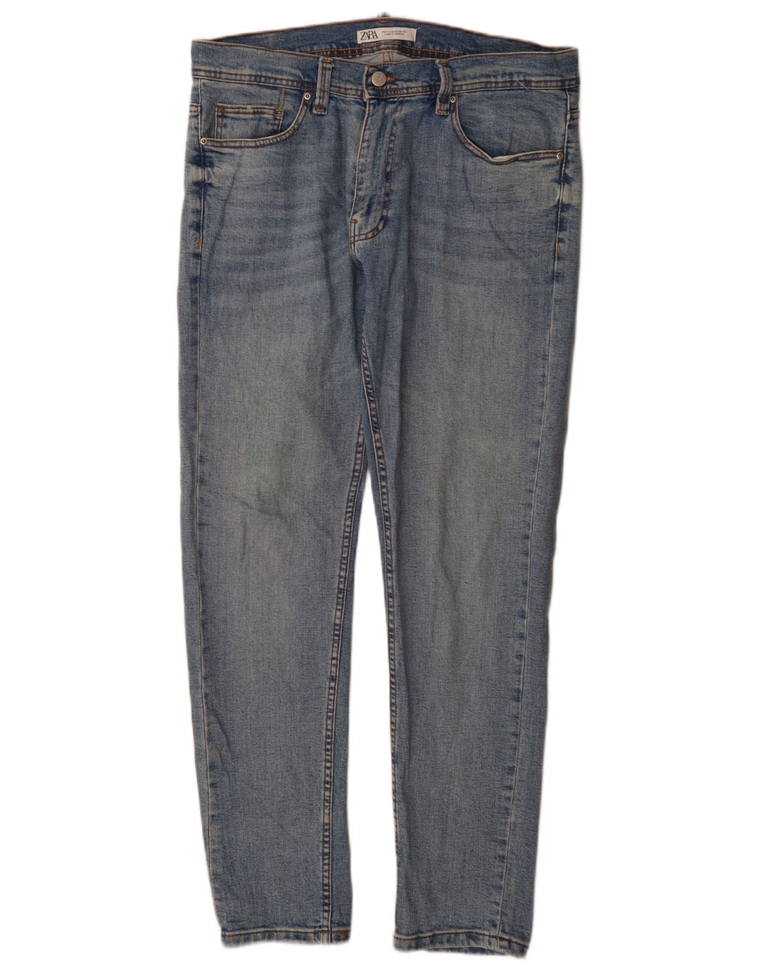 Zara Mens Slim Jeans EU 44 Large W34 L32 Blue Cotton