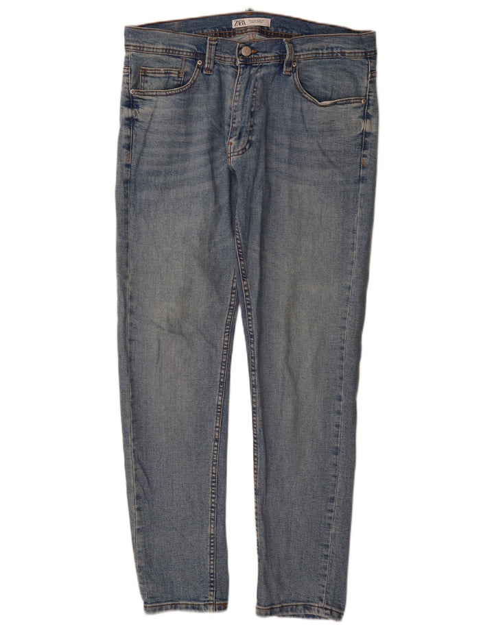 Zara Mens Slim Jeans EU 44 Large W34 L32 Blue Cotton