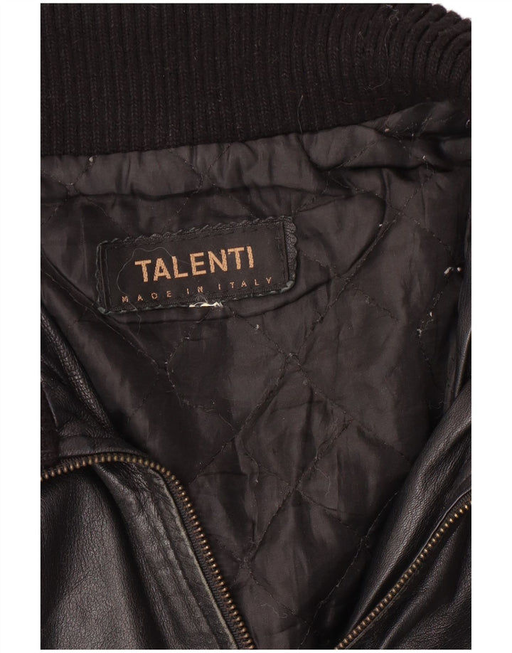 Talenti Womens Leather Jacket UK 14 Large Black