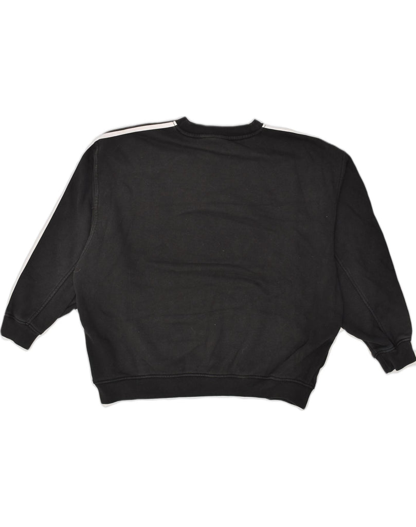 ADIDAS Womens Oversized Sweatshirt Jumper UK 6 XS  Black Cotton | Vintage Adidas | Thrift | Second-Hand Adidas | Used Clothing | Messina Hembry 