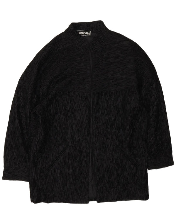 Fendi Womens Open Overcoat UK 18 XL Black