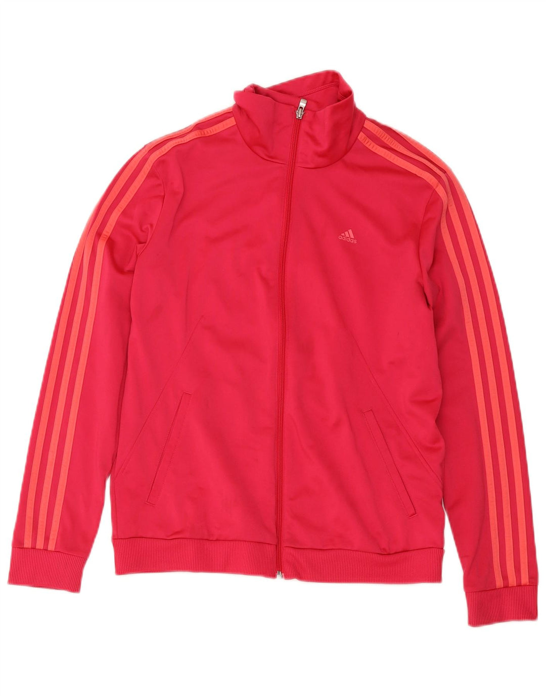 Adidas Womens Tracksuit Top Jacket UK 12/14 Medium Pink Polyester Sports