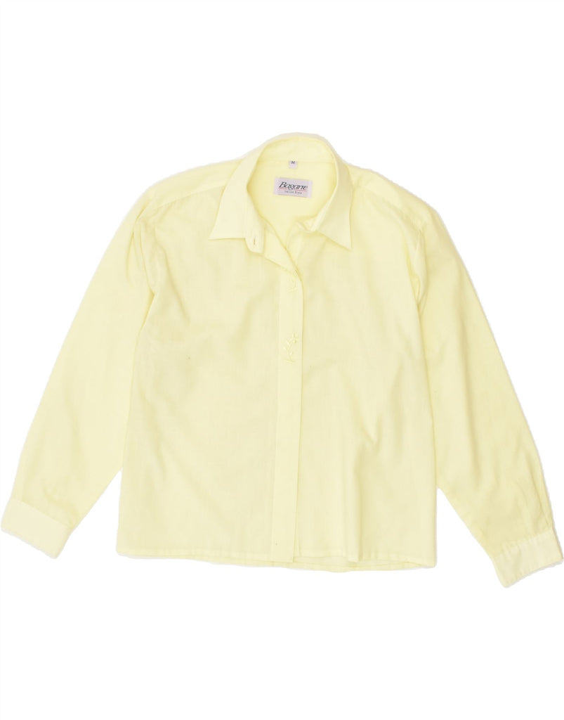 VINTAGE Womens Shirt UK 14 Medium Yellow Cotton | Vintage Vintage | Thrift | Second-Hand Vintage | Used Clothing | Messina Hembry 