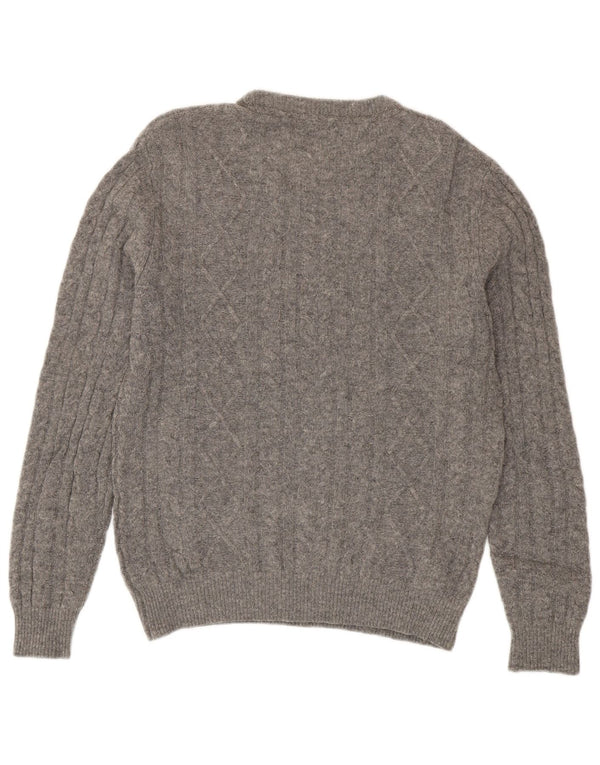 Jack Wills Mens Crew Neck Jumper Sweater Small Grey Merino Wool