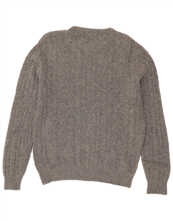 Jack Wills Mens Crew Neck Jumper Sweater Small Grey Merino Wool