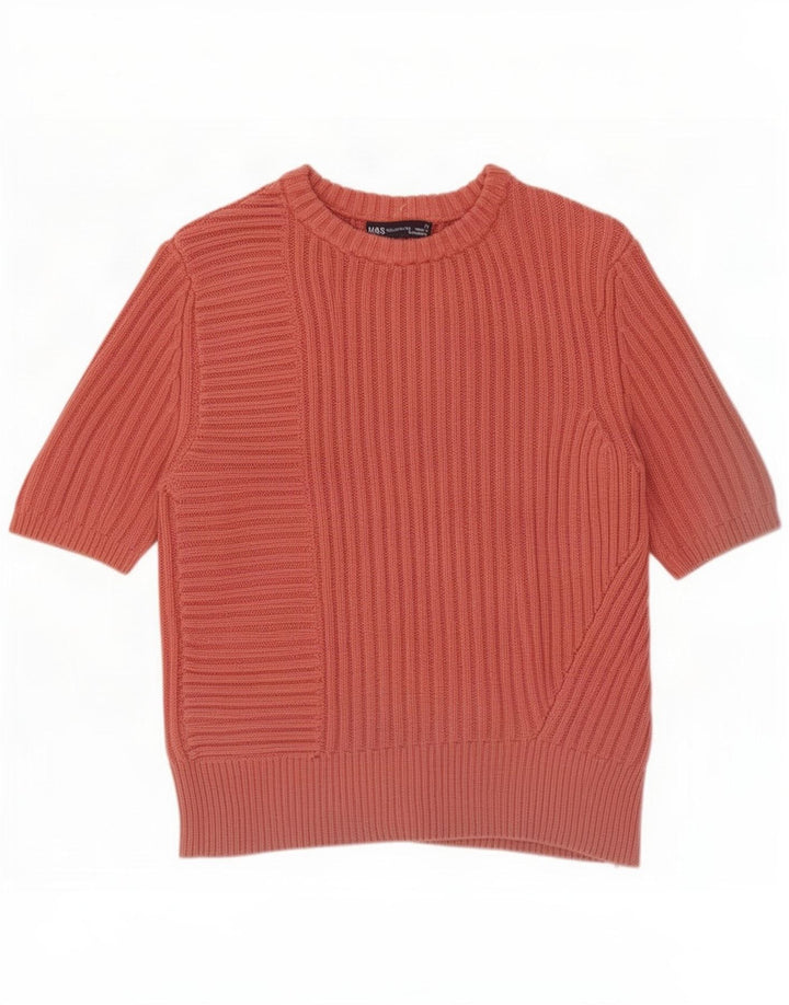 Marks & Spencer Womens Boat Neck Jumper Sweater UK 12 Medium Pink