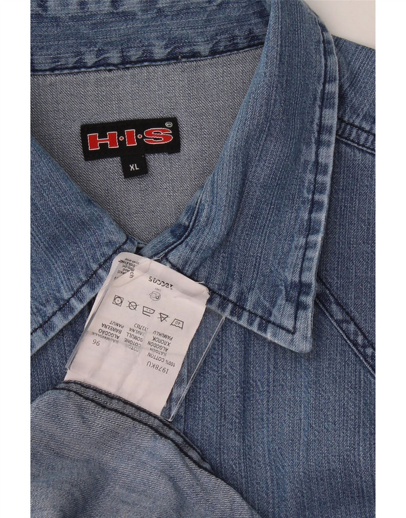 H.I.S Mens Denim Shirt XL Blue Cotton Vintage H.I.S and Second-Hand H.I.S from Messina Hembry 