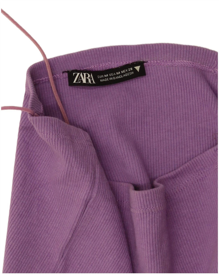 Zara Womens Crop Cami Top UK 12 Medium Purple