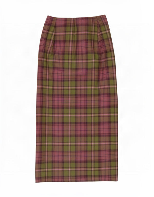 Luisa Spagnoli Womens Wrap Skirt IT 42 Medium W28 Green Plaid Wool