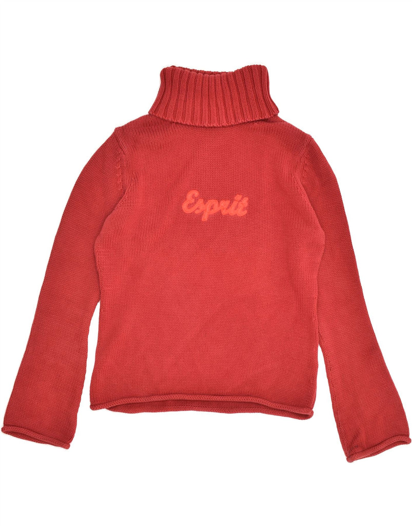 ESPRIT Womens Graphic Roll Neck Jumper Sweater UK 18 XL Red Cotton | Vintage Esprit | Thrift | Second-Hand Esprit | Used Clothing | Messina Hembry 