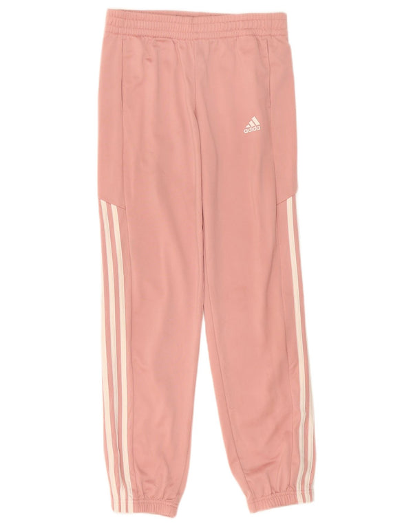 Adidas Girls Tracksuit Trousers Joggers 13-14 Years Pink Polyester