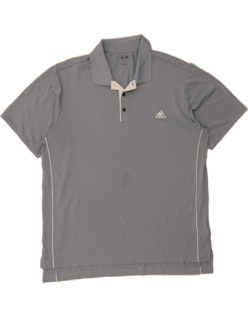 ADIDAS Mens Polo Shirt 2XL Grey Polyester Vintage Adidas and Second-Hand Adidas from Messina Hembry 