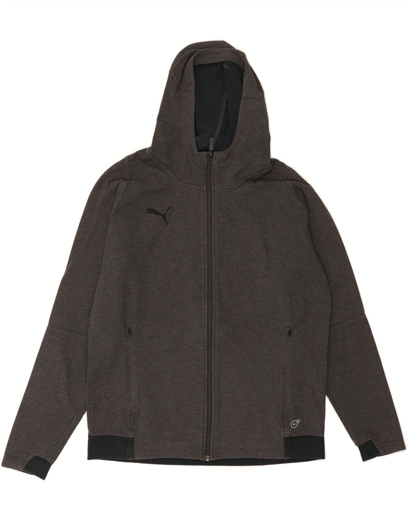 PUMA Mens Zip Hoodie Sweater Large Grey Colourblock Cotton Vintage Puma and Second-Hand Puma from Messina Hembry 