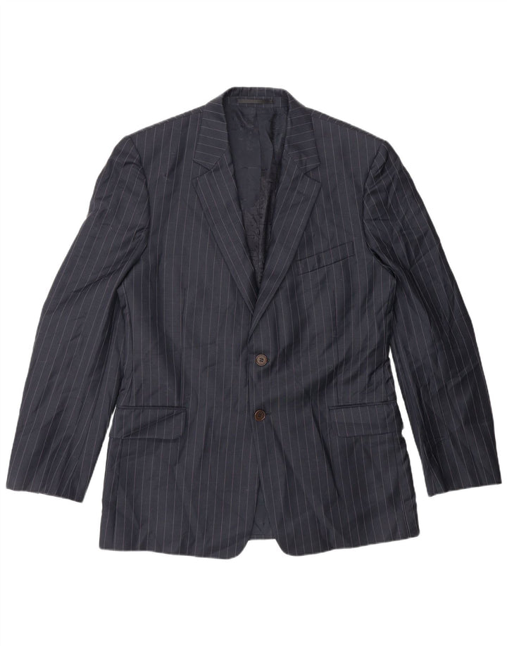 Paul Smith Mens 2 Button Blazer Jacket UK 42 XL Navy Blue Pinstripe Wool