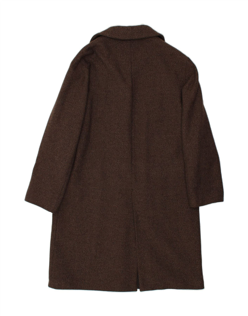BROOKSFIELD Womens Overcoat EU 42 Large Brown Herringbone Wool | Vintage Brooksfield | Thrift | Second-Hand Brooksfield | Used Clothing | Messina Hembry 