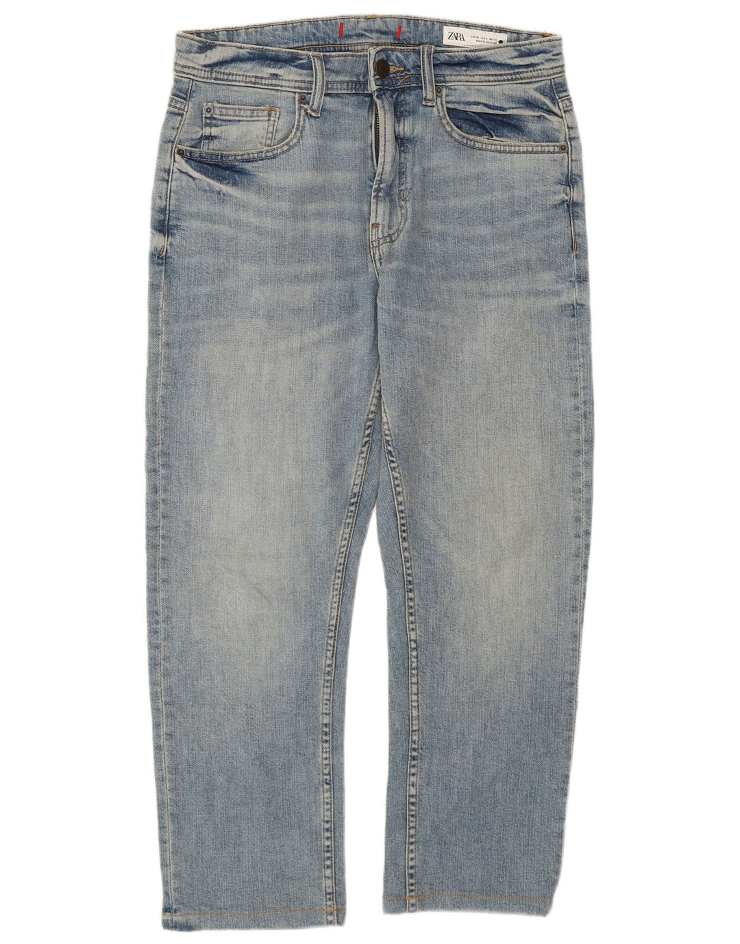 Zara Womens Cropped Jeans EU 36 XS W26 L24 Blue