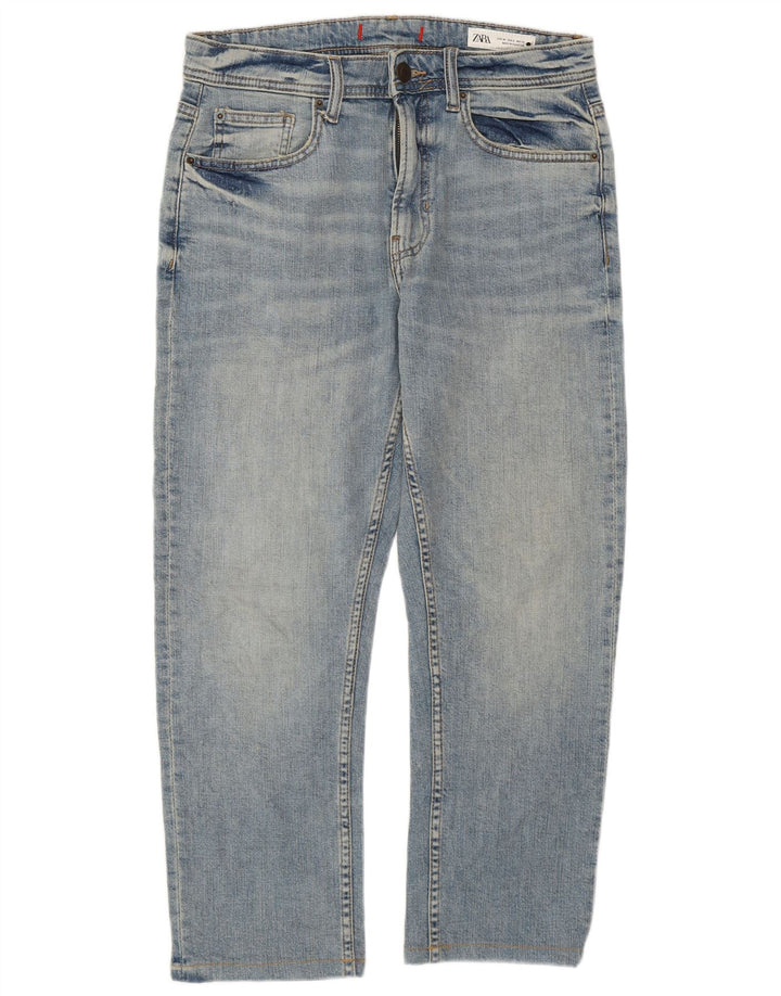Zara Womens Cropped Jeans EU 36 XS W26 L24 Blue