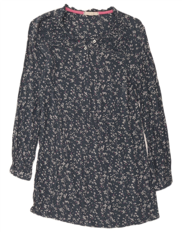 White Stuff Womens Long Sleeve Shift Dress UK 8 Small Navy Blue Floral
